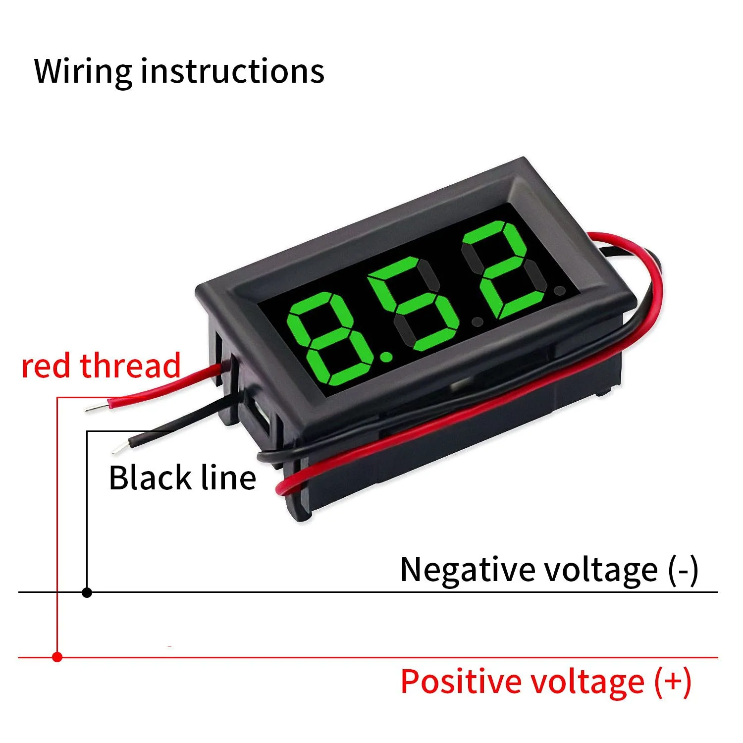 0.56inch Two-Wires DC LED Light Digital Voltmeter