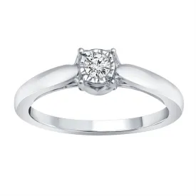 1/4 CTW Diamond Illusion Set Solitaire Ring in 10KT White Gold