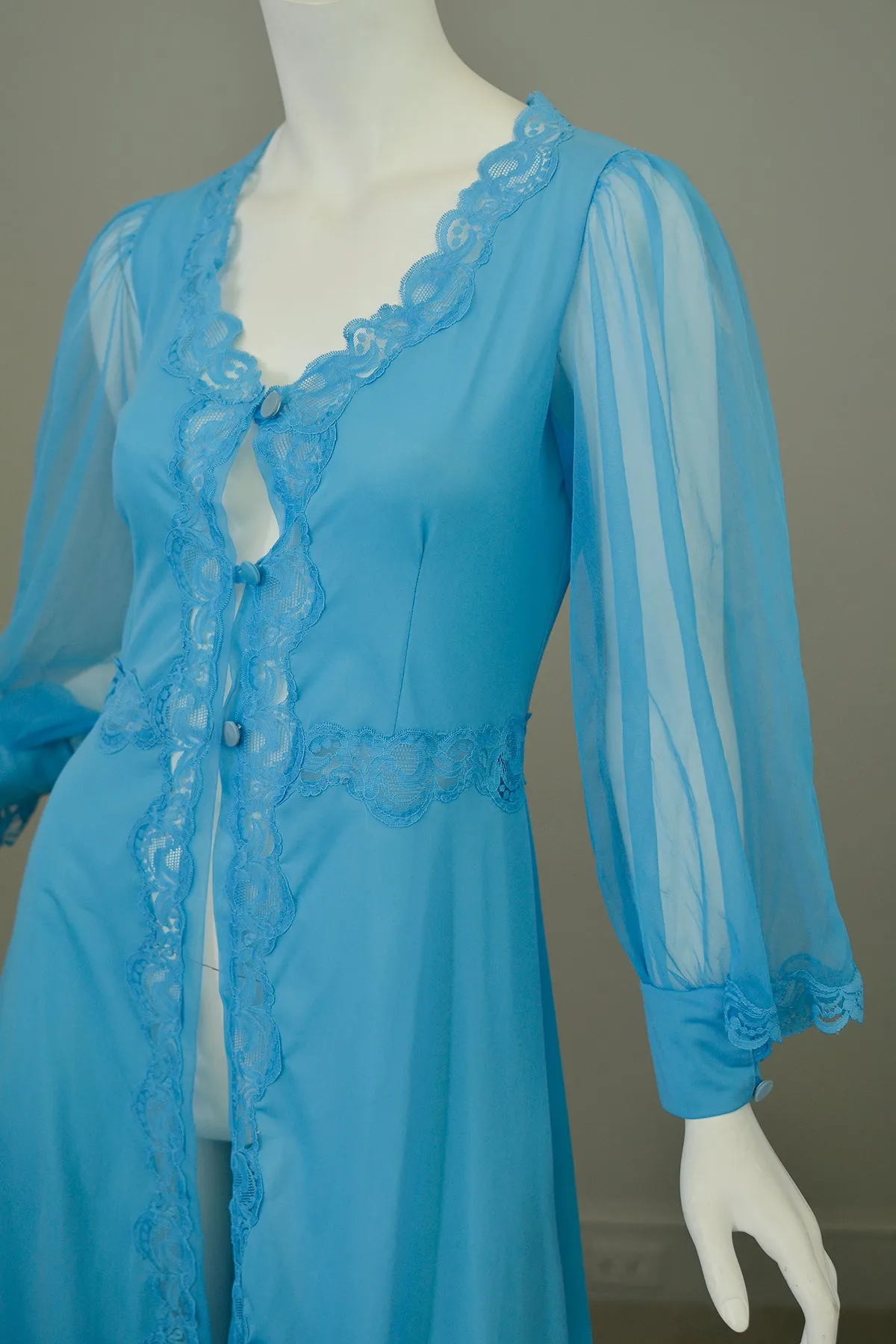 1970s doing 1930s Hollywood Glam Robe with Poet Sleeves