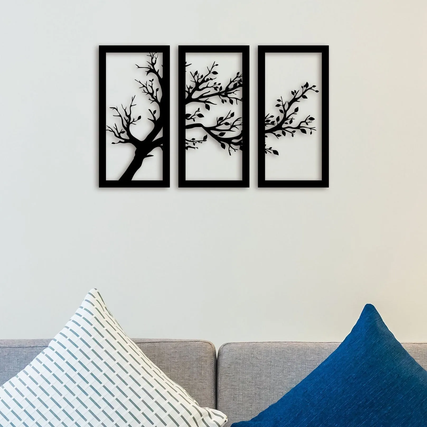 3 Piece Dried Tree Metal Wall Art