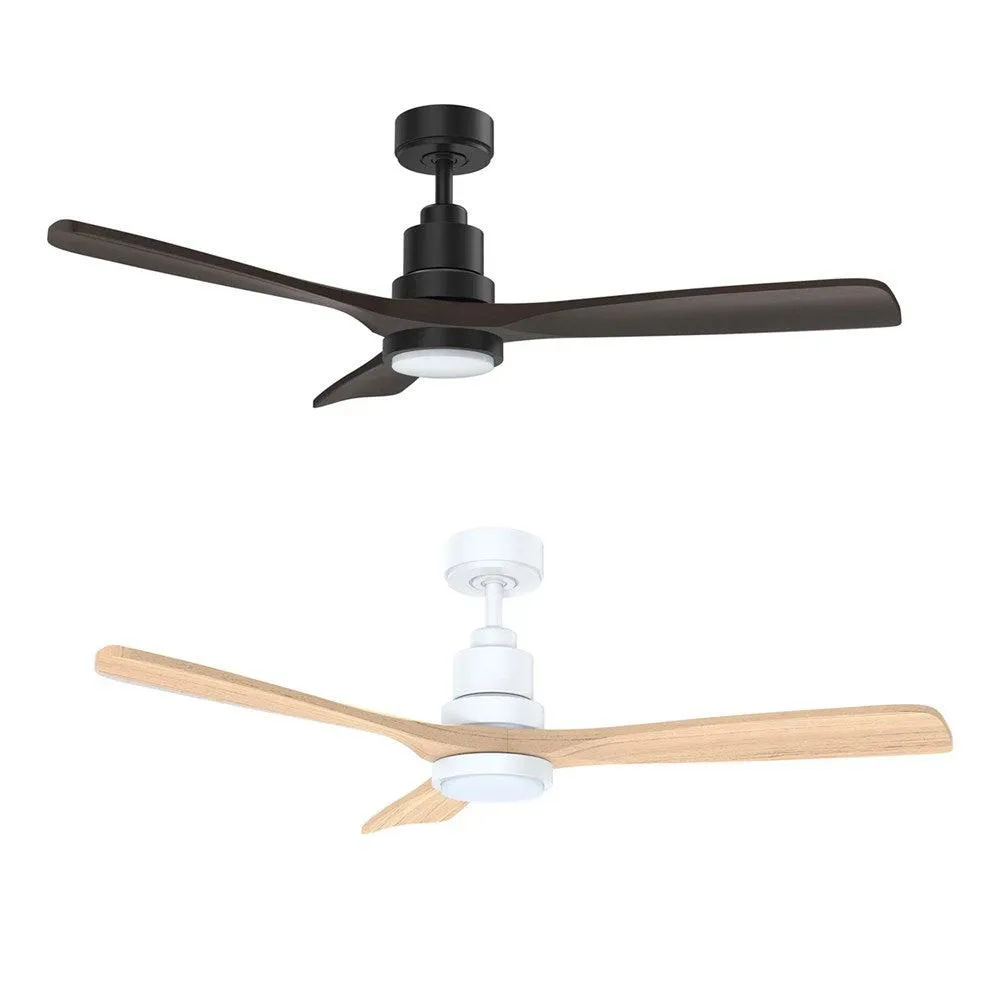 42" Mallorca Mini Dc Ceiling Fan Matt Black/Walnut, Matt White/Natural With Light Mmdc1033 Martec Lighting