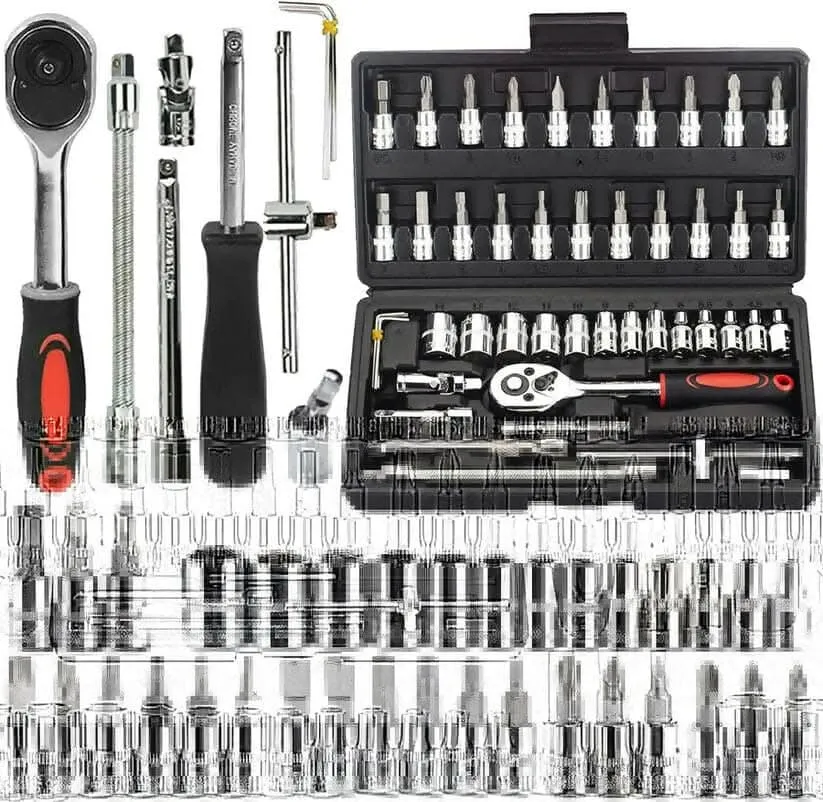 46-in-1 Heavy Duty Chrome Vanadium Socket Wrench Kit (Suitable for All vehicles)