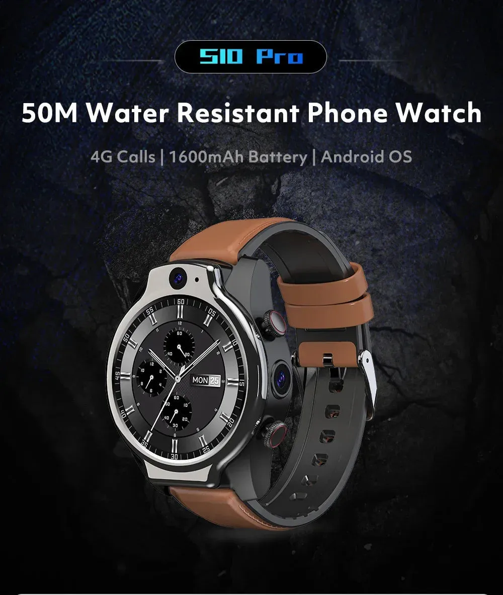 4G 13MP Rear Camera GPS Health Monitoring Waterproof Smartwatch