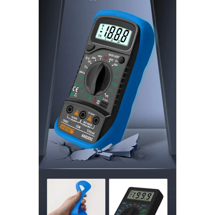 AN8205C Digital Multimeter AC/DC Volt Meter DC Ammeter Tester