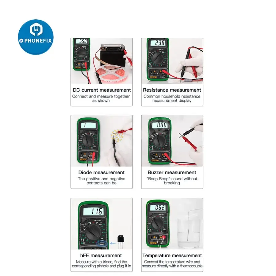 AN8205C Digital Multimeter AC/DC Volt Meter DC Ammeter Tester