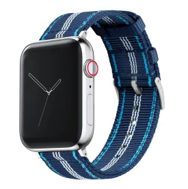 Apple Watch Two Piece NATO® Style Navy Aqua Blue Watch Band