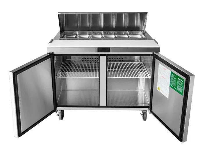 Atosa 48" Sandwich / Salad 12 Pan Refrigerated Prep Table with 2 Doors