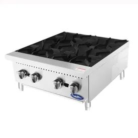 Atosa CoookRite 24" Countertop 4 Burner Hotplate Natural Gas 128,000 BTU