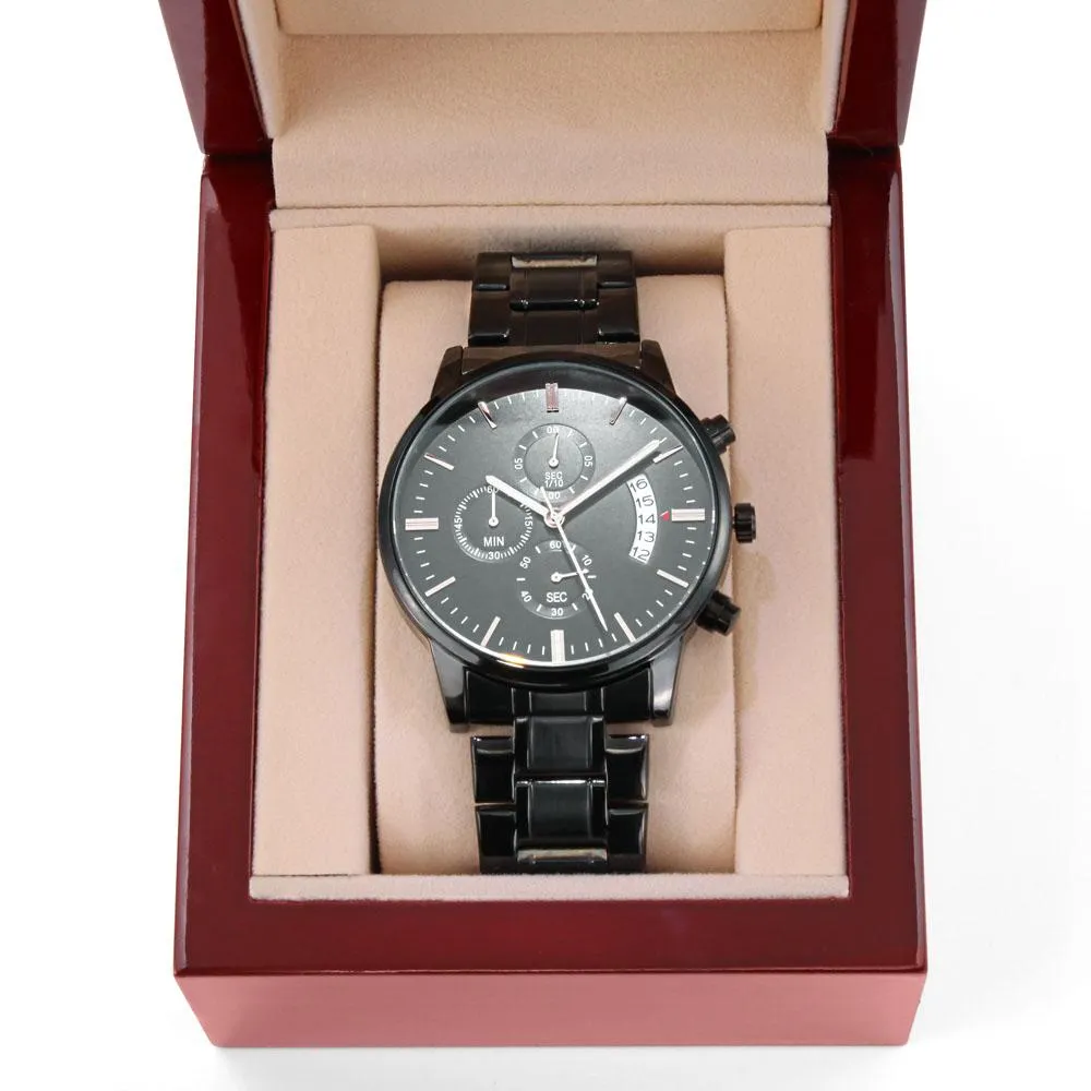 Best Gift To Son From Mom, Engraved Gorgeous Chronograph Watch