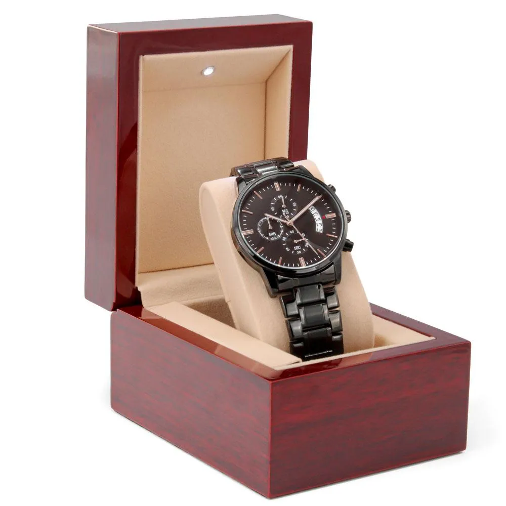 Best Gift To Son From Mom, Engraved Gorgeous Chronograph Watch