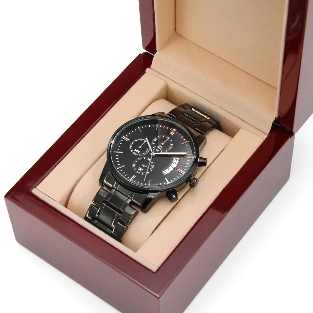 Best Gift To Son From Mom, Engraved Gorgeous Chronograph Watch