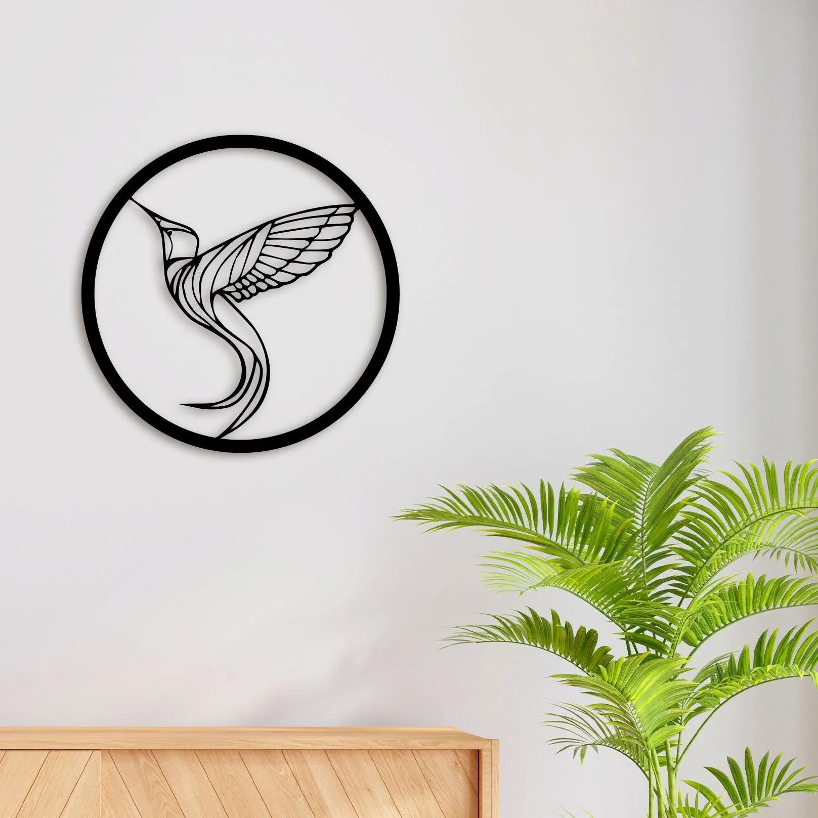 Bird In Circle Metal Wall Art