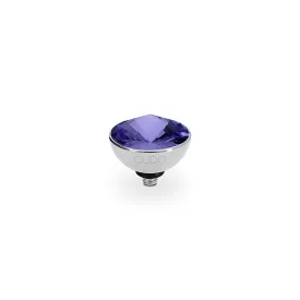 Bottone Silver and Tanzanite Crystal Ring Gem Top, 11.5mm