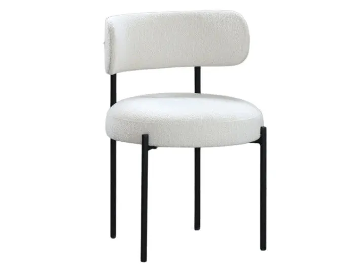 Boucle White Dining Chair