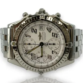 Breitling Chronomat Blackbird A13350 40mm White Dial Watch