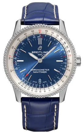 Breitling Navitimer Automatic Stainless Steel Blue Dial Leather Strap Date Mens Watch A17325211C1P1