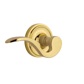 Classic Rosette with Manor Lever in Unlacquered Brass