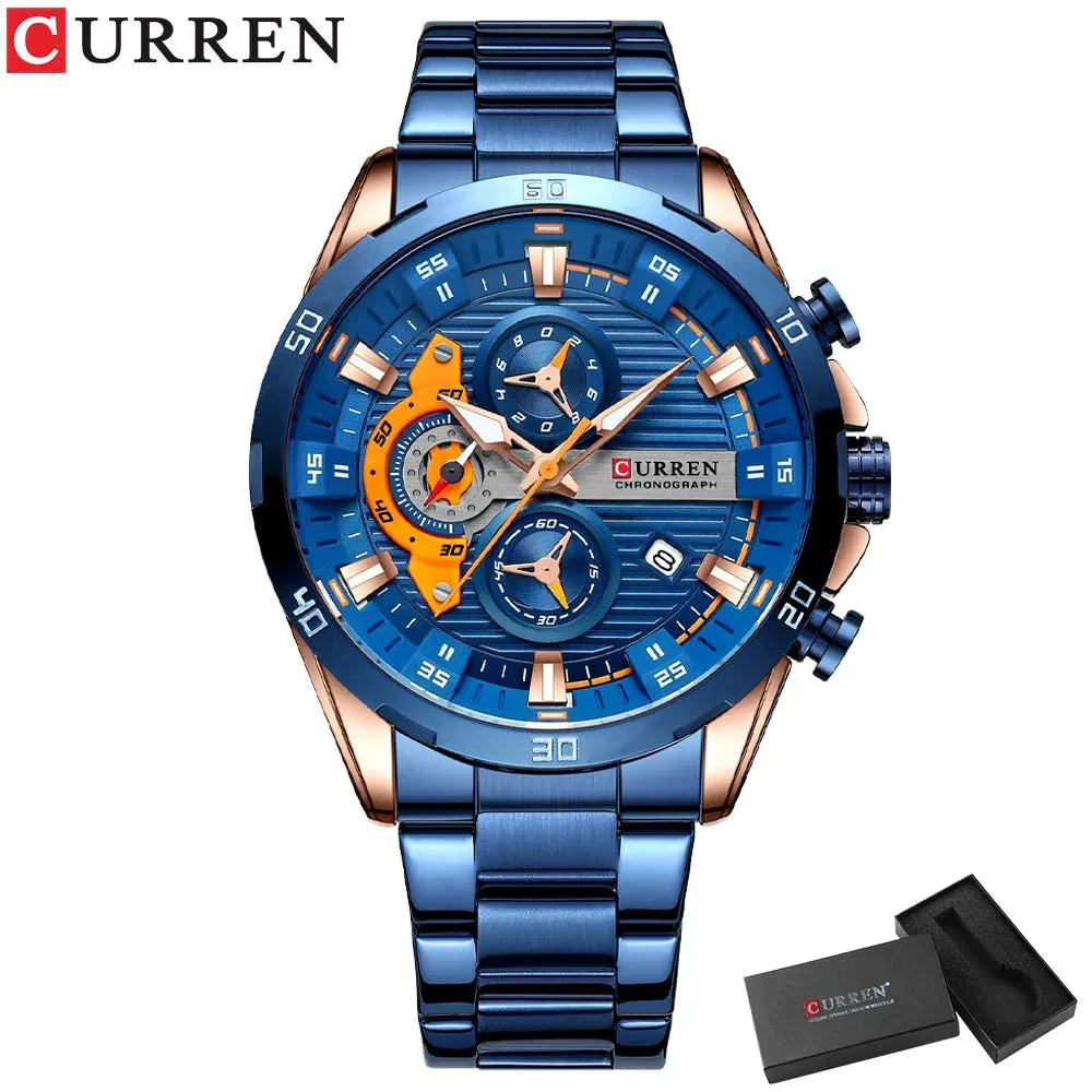 CURREN Stainless Steel Watches for Mens Creative.