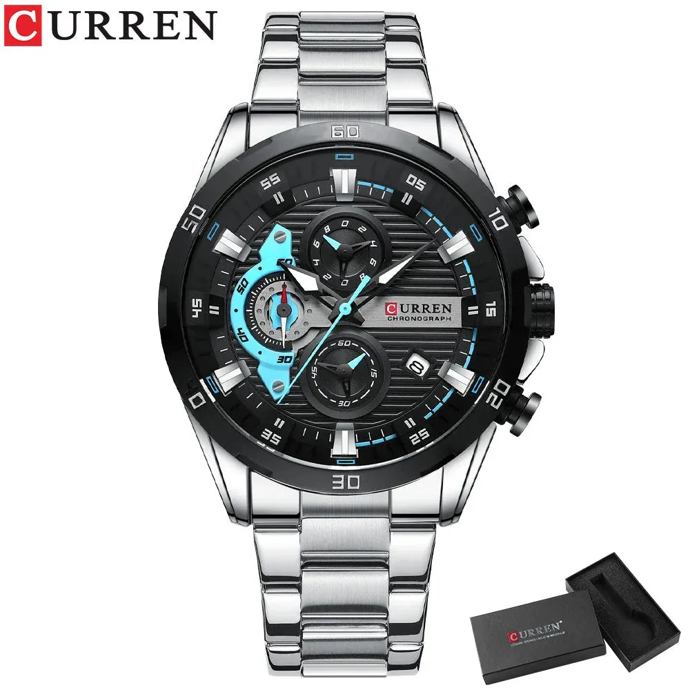 CURREN Stainless Steel Watches for Mens Creative.