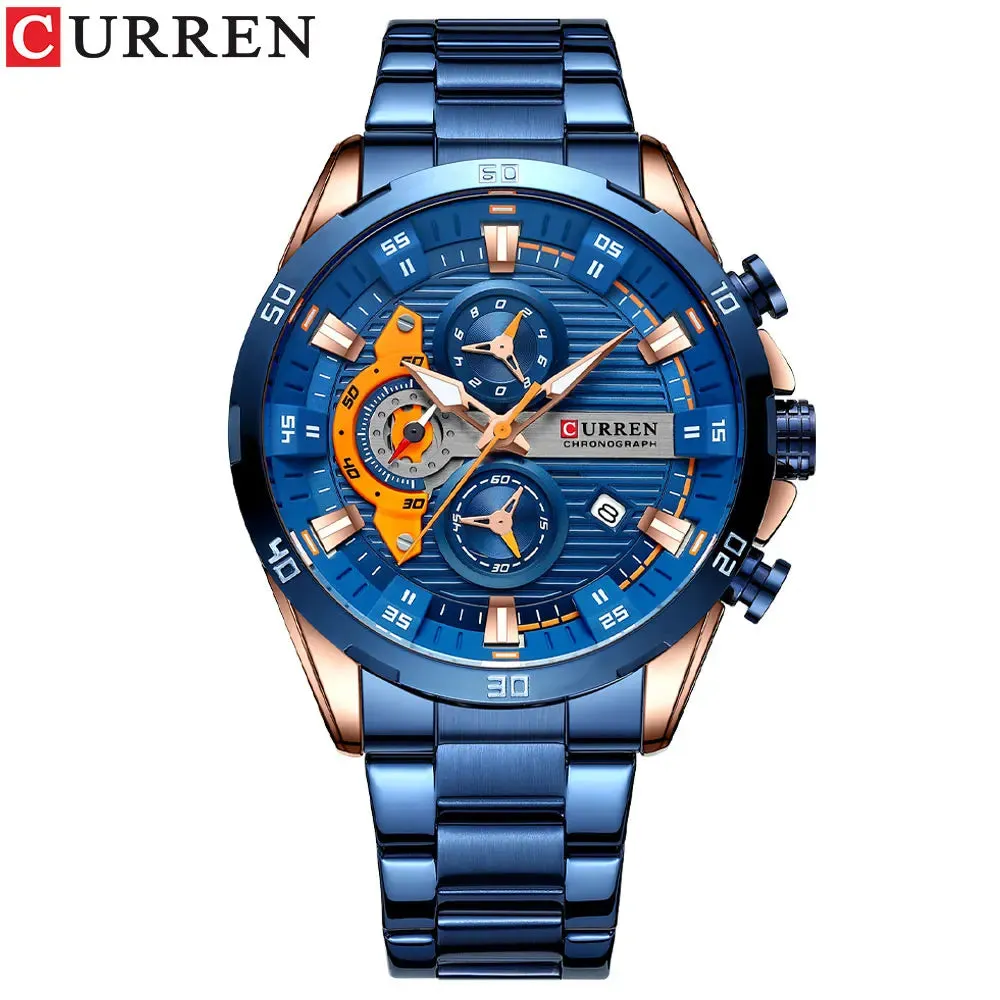 CURREN Stainless Steel Watches for Mens Creative.