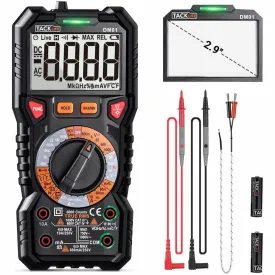 Digital Multimeter TRMS 6000 Counts, LED Intelligent Indicator Jack