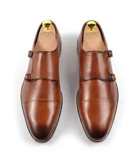 Double Monk Straps Cap toe - Brown