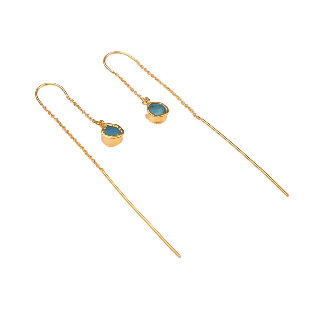 Drop Of Blue Topaz Earrings