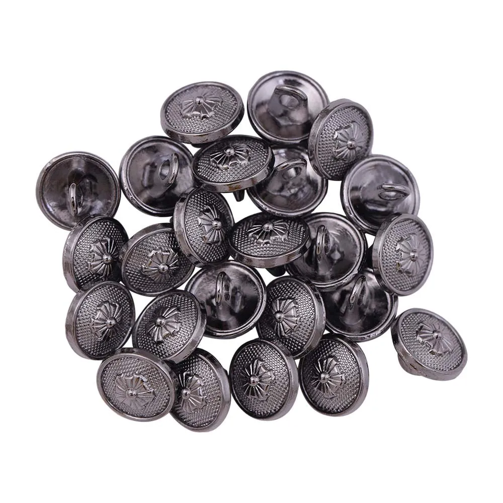 Flower Design Antique Metal Buttons for Men/Women Clothing