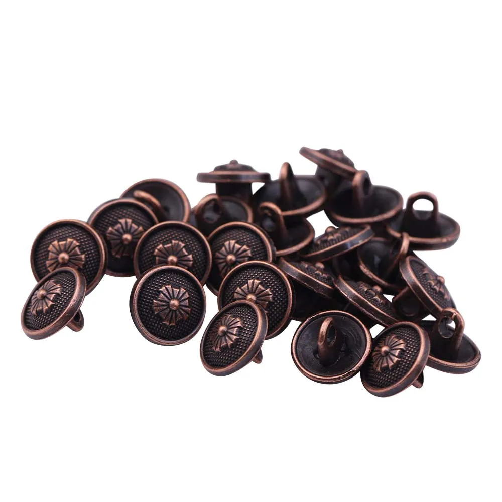 Flower Design Antique Metal Buttons for Men/Women Clothing