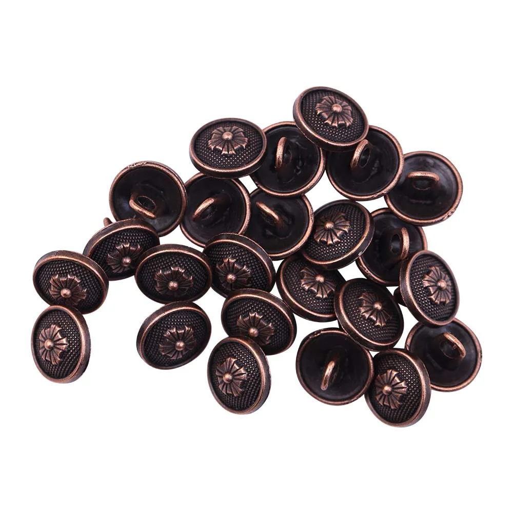 Flower Design Antique Metal Buttons for Men/Women Clothing