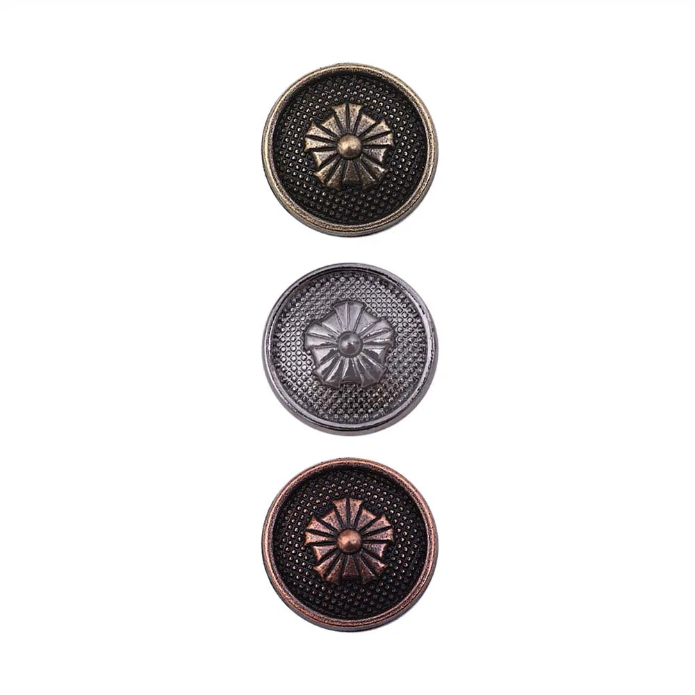 Flower Design Antique Metal Buttons for Men/Women Clothing