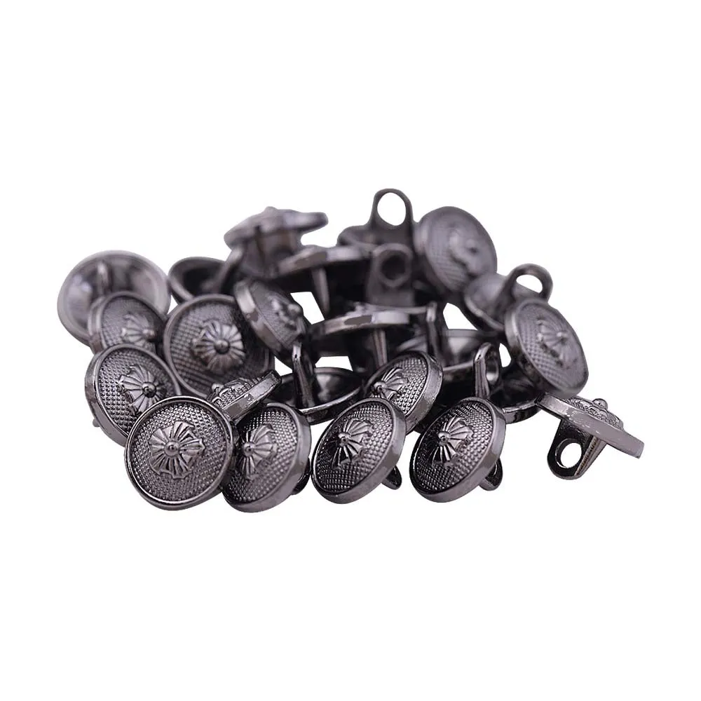 Flower Design Antique Metal Buttons for Men/Women Clothing