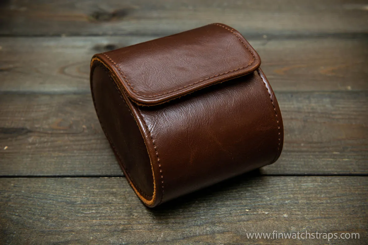 French Calf leather watch case for wrist watch organizing