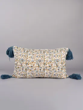 GARDEN OF JOY - BLOCK PRINTED LUMBAR CUSHION COVER