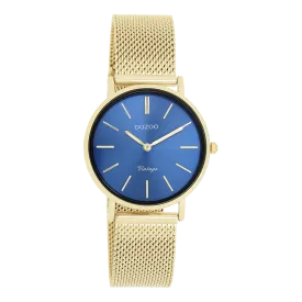 Gold coloured OOZOO watch with gold coloured metal mesh bracelet - C20292