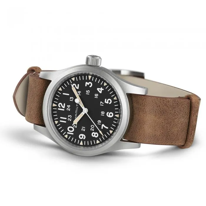 Hamilton Khaki Field Mechanical Nato Leather Strap Watch, H69439531