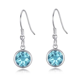 Light Blue Crystal Drop Earrings Created with Zircondia® Crystals