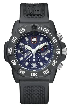 Luminox Navy SEAL Chronograph CARBONOX Blue Dial Black Rubber Strap Date Divers Quartz Mens Watch XS.3583