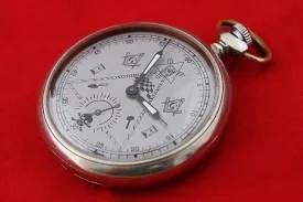 Masonic Pocket Watch Mason Signs Vintage Manual Winding