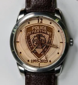 Police Officer Retirement Gift Watch; Custom Watch w/ Badge for Retiring Police Officer