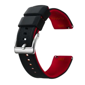 Rafael Silicone Tropic Watch Strap With Silver Tang Buckle