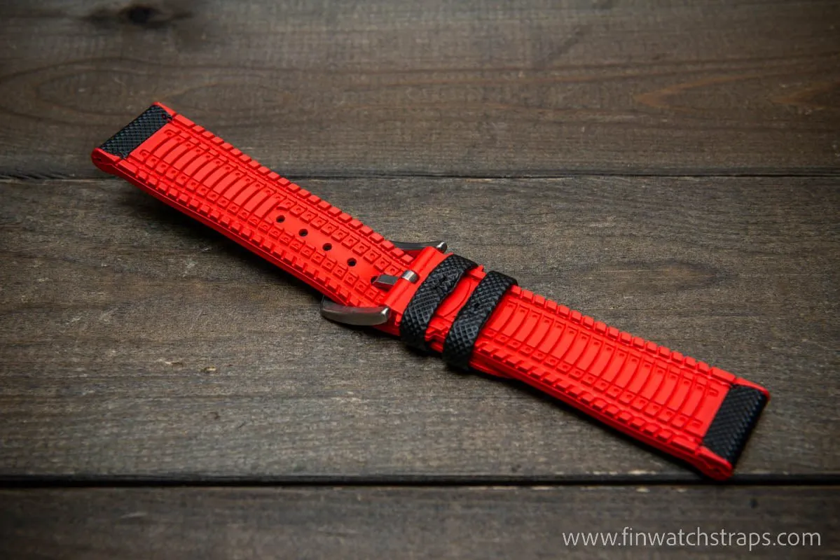 Sailcloth waterproof hybrid fluororubber (FKM) watch strap, premium quality, for sports, divers watches, width: 20, 22 mm.