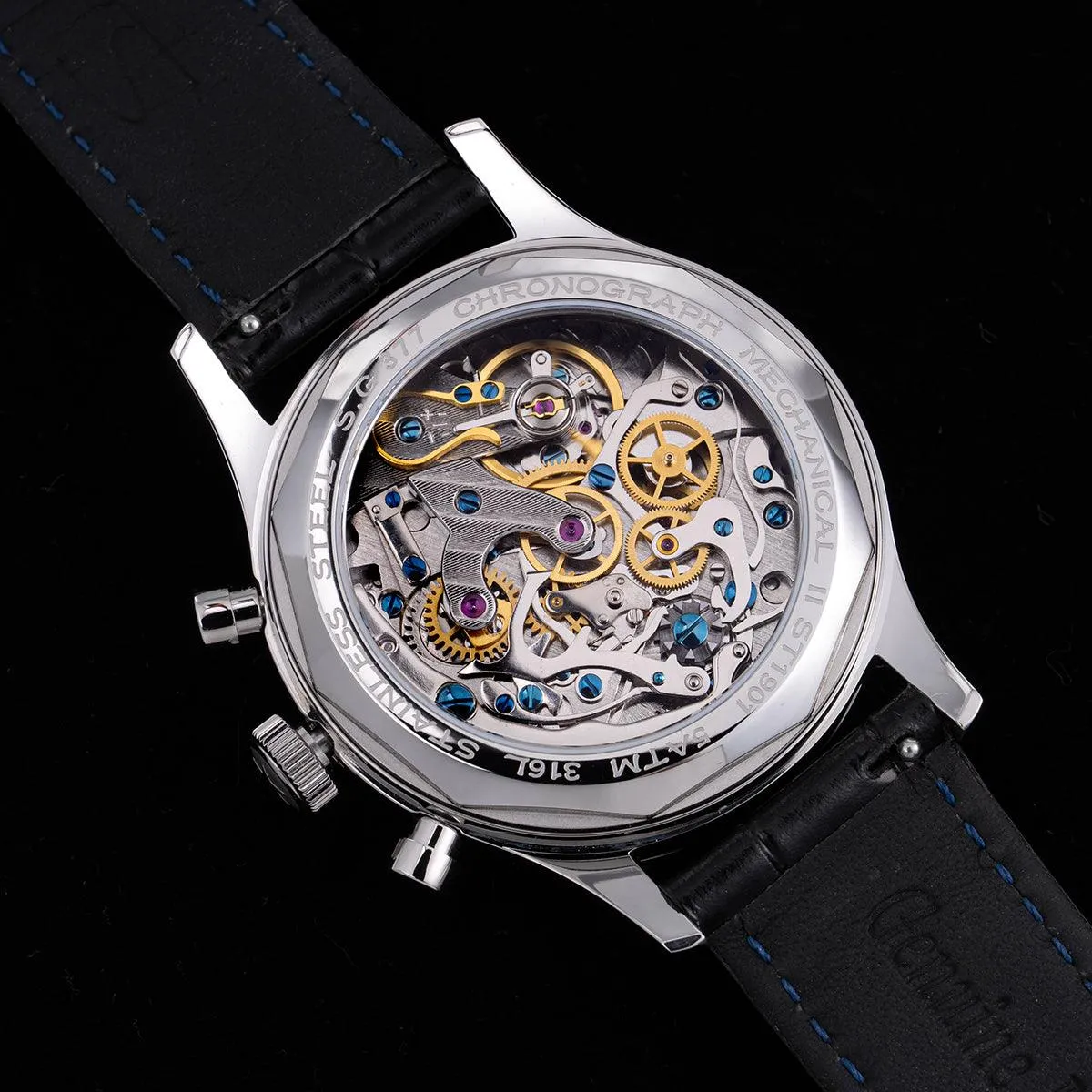 Sugess JB954 Blue Genuine Sapphire Gradient Mechanical Business Watch for Men