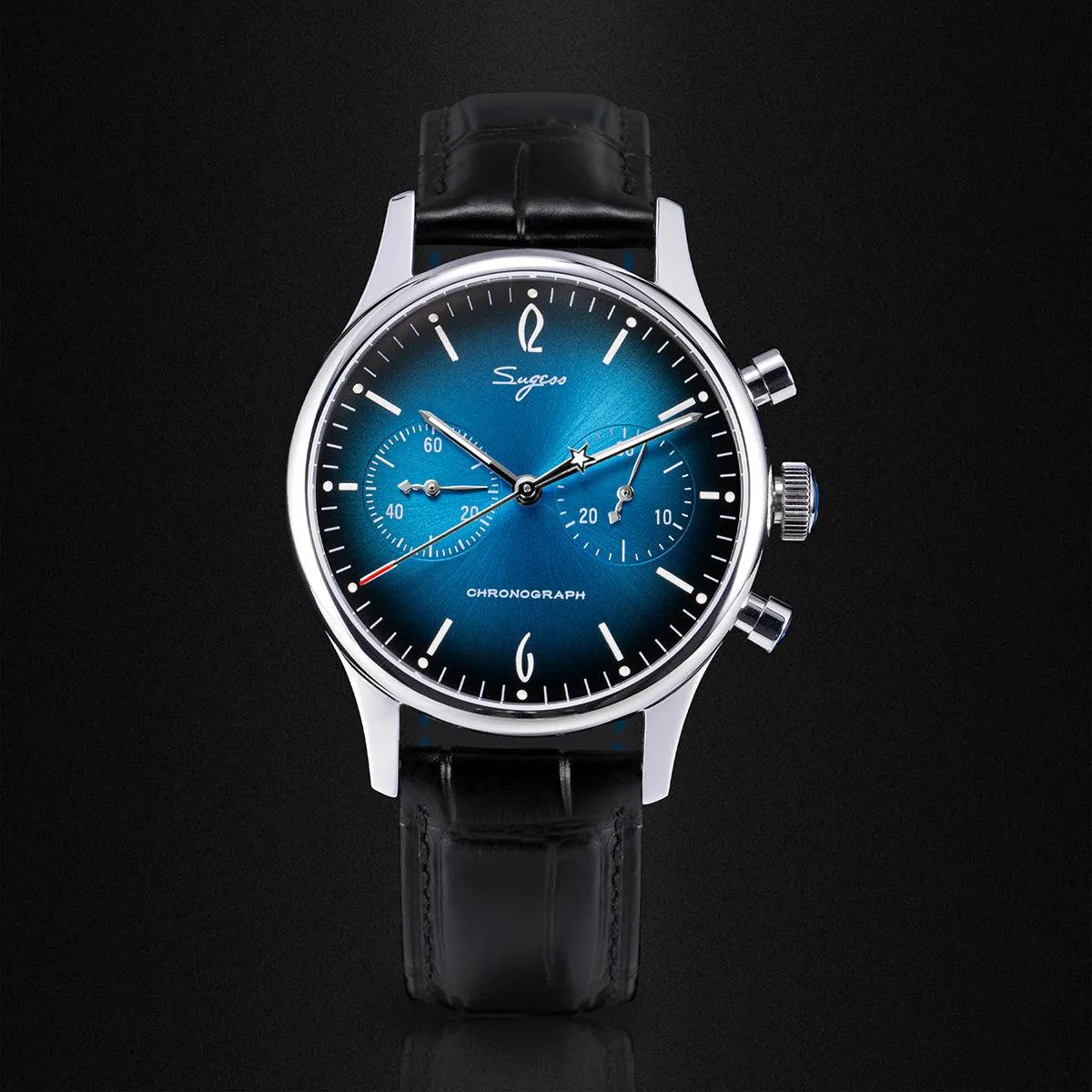 Sugess JB954 Blue Genuine Sapphire Gradient Mechanical Business Watch for Men