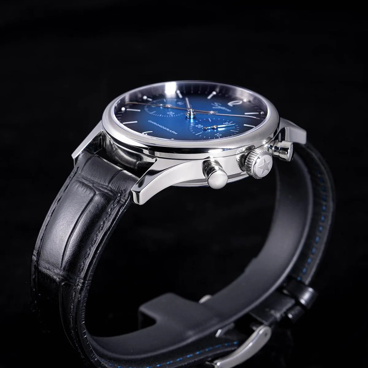 Sugess JB954 Blue Genuine Sapphire Gradient Mechanical Business Watch for Men