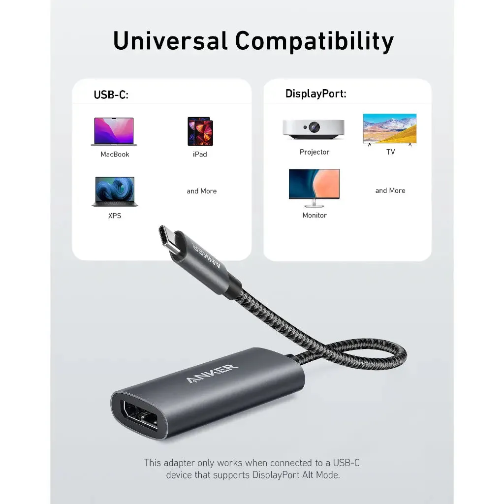 USB C to DisplayPort (8K60Hz or 4K144Hz), 518 USB C Adapter A8318