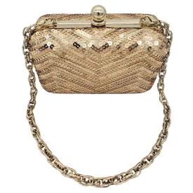 WHITE HOUSE BLACK MARKET Sequined Evening Bag - Gold & Rose Gold