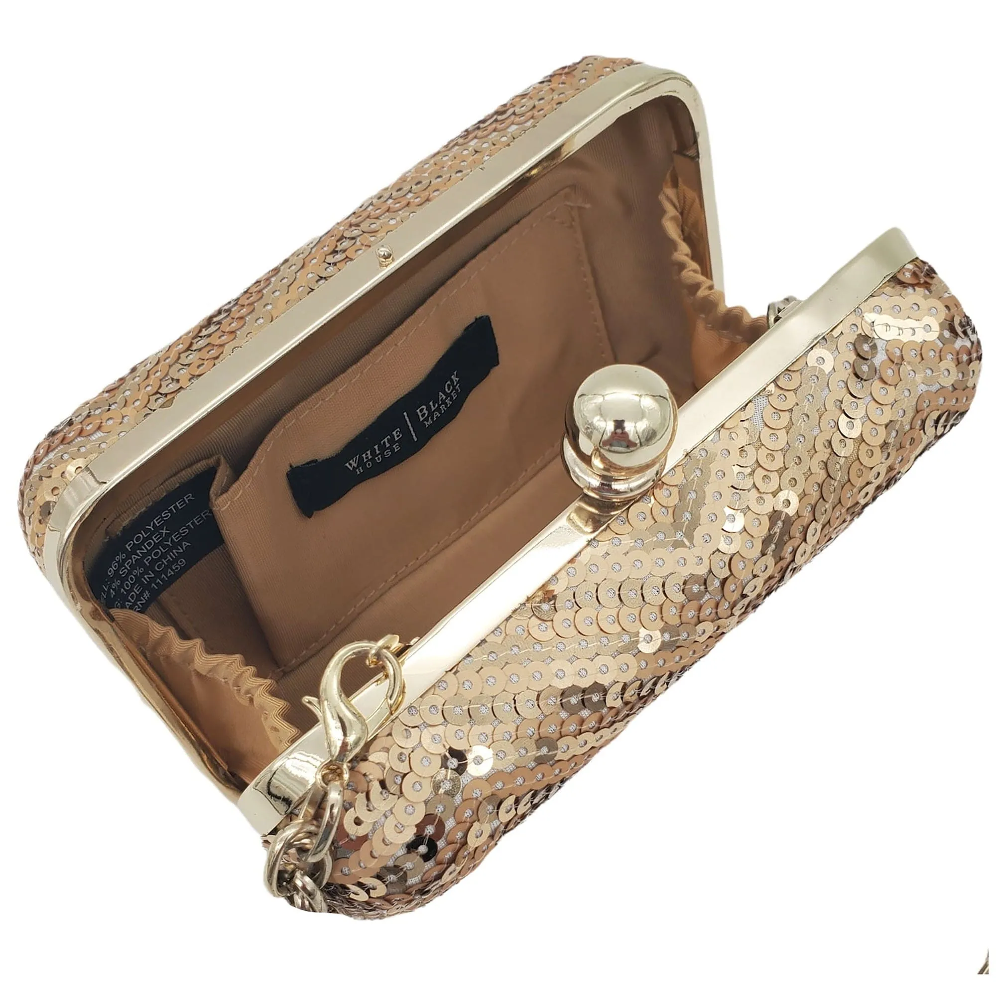 WHITE HOUSE BLACK MARKET Sequined Evening Bag - Gold & Rose Gold